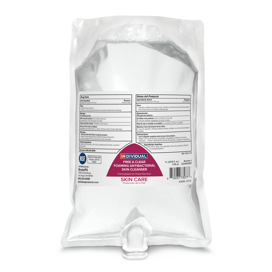 E2 Free & Clear Foaming Antibacterial Skin Cleanser – 1000ml